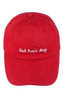 Bad Hair Day Embroidered Cap-H1462-RED