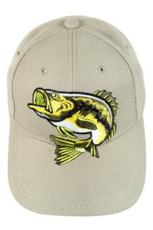 Bass Embroidered Fishing Cap-H1509-KHAKI