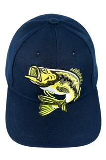 Bass Embroidered Fishing Cap-H1509-NAVY