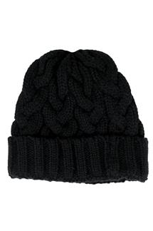 Cable Knit Beanie-H1791-BLACK