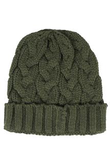 Cable Knit Beanie-H1791-OLIVE