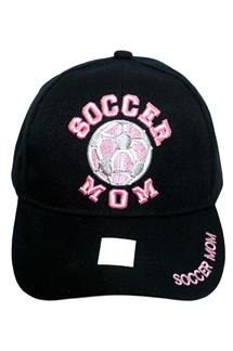 Soccer Mom Embroidered Cap-H1799-BLACK
