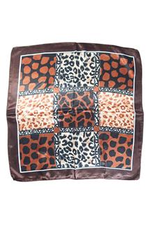 Leopard Print Silk-Like Square Scarf-S1256