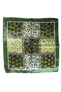 Leopard Print Silk-Like Square Scarf-S1267