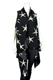 Starfish Print Kimono Vest-S1744