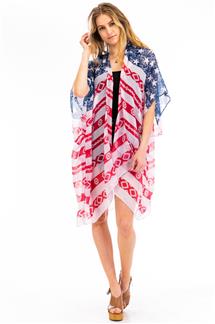 USA Flag Tribal Print Kimono-S1797
